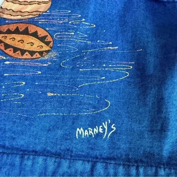 Vintage 80's Sundance Denim Vest Size Medium Acid Wash Painted Southwest Aztec - Picture 8 of 9